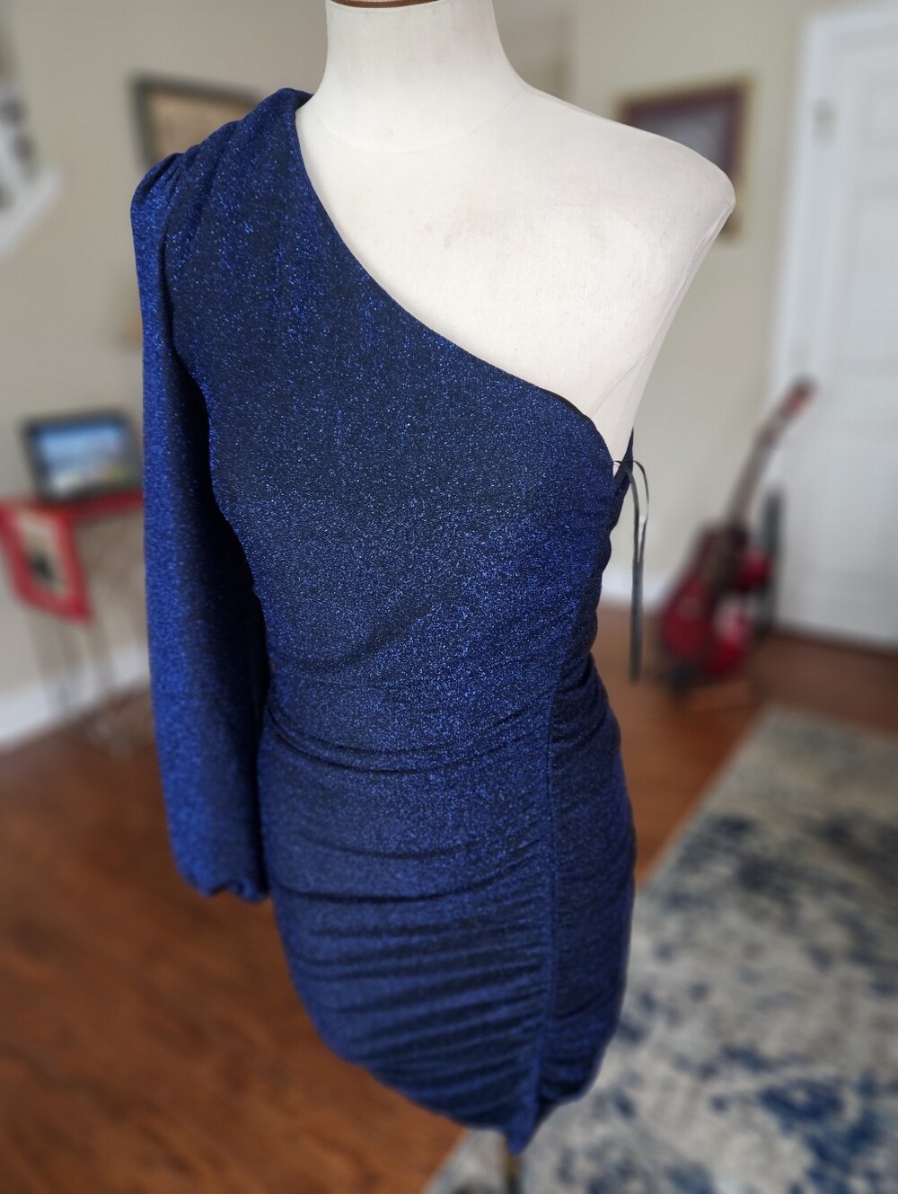 Idem Ditto Sparkly One Shoulder Formal Dress Small